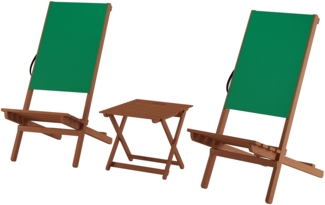 Wikingerstuhl-Set Lagerfeuerstuhl Anglerstuhl Strandstuhl Partystuhl Stofffarbe grün V-10-362Doppelpack mit Tisch