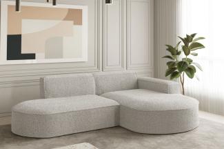 Ecksofa Designersofa PALMA XS in Stoff Ascot Pearl Ottomane Rechts