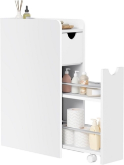 EUGAD Badkommode (1 St), Badezimmerschrank klein schmal mit Schublade auf Rollen