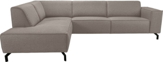 Places of Style Ecksofa Lorcan, Breite 275 cm, weiches Sitzgefühl, Massivholz- oder Metallfüße, Lederoptik, Struktur, Chenille, Boucle
