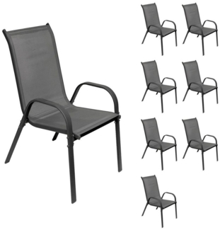 8er Outdoorstuhl Gartenstuhl Stapelstuhl Metall Textilen Anthrazit