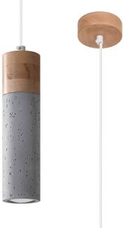 SOLLUX SL. 0965 Pendelleuchte ZANE 1 grau L: 100, B: 100, H: 1200, GU10/40W, dimmbar