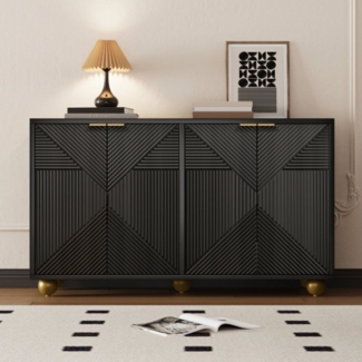 XDeer Kommode Kommode, Sideboard mit vier Türen, verstellbaren, Innenböden, Aufbewahrungsschrank