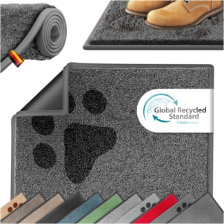 KESSER® Schmutzfangmatte rutschfeste Fußmatte für Innen- & Außenbereich waschbar & wetterfest | Türmatte Wohnungseingang | Teppich für Büro & Vorzimmer | Fußabtreter Fußabstreifer Motiv, Anthrazit / Schwarz, 60x90cm