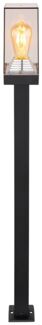 Stehleuchte, Aluminium schwarz, Kunststoff klar, H 100 cm