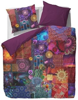 Essenza Bettwäsche Delhi purple, Satin, 2 teilig, Mandala, heilige Madonna, orientalische Muster