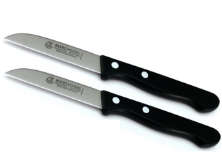 2 Stück Schälmesser 3" gerade POM schwarz Marsvogel Solingen # 91 30 01 Küchenmesser Kartoffelschälmesser