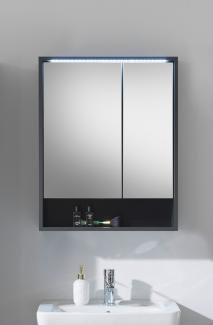 Badezimmerspiegelschrank >Lucera< in Grau aus Glas - 60x75x20cm (BxHxT)