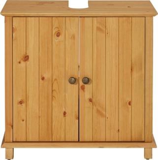 Home affaire Waschbeckenunterschrank Vili Breite 60 cm, Badezimmerschrank aus Massivholz, Metallgriffe