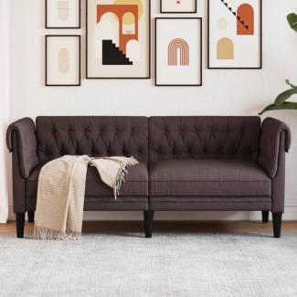 Chesterfield-Sofa 2-Sitzer Dunkelbraun Stoff (Farbe: Braun)