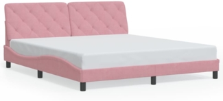 vidaXL Bettgestell ohne Matratze Rosa 180x200 cm Samt 3207940