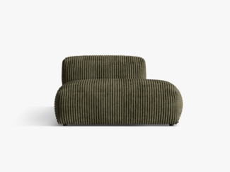 Micadoni Ecksofa-Modul Martina 1-Sitzer Kord Moßgrün Rechts