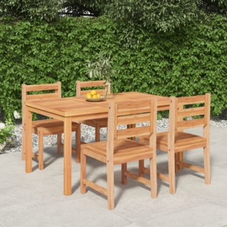 vidaXL 5-tlg. Garten-Essgruppe Massivholz Teak 3157185