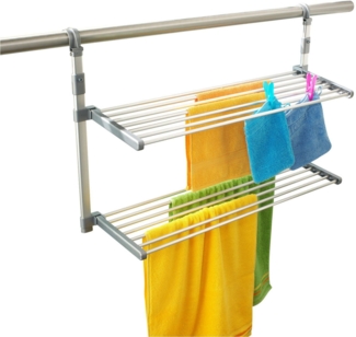 Ruco Balkonwäschetrockner Balkontrockner, 10m Trockenlänge, Wäschetrockner, Hängetrockner, rostfrei, Aluminium, Made in Germany