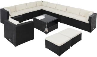 Casaria XXXL Polyrattan Lounge Set Merlbourne schwarz/creme