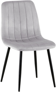 CLP Esszimmerstuhl gepolstert Dijon, mit Ziernähten & Bodenschonern,grau Samt