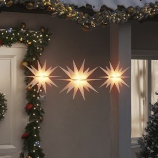 Weihnachtsbeleuchtung | LED-Weihnachtssterne 3 Stk. Faltbar Weiß