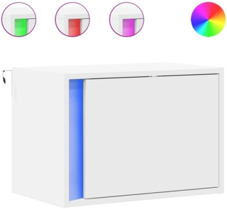 vidaXL Wand-Nachttische mit LED-Leuchten 2 Stk. Weiß 852090