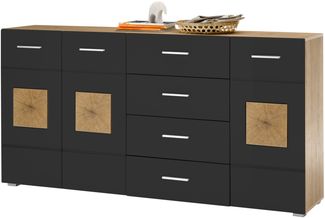 Sideboard >Georgia< in Eiche Artisan Nachbildung - 180x92x38cm (BxHxT)