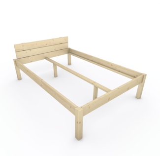 Pfostenbett "metallarm" Fichte Holzbett "Daybett" 140 x 210cm 48cm Doppelbett