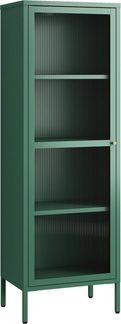 Vitrinenschrank Säkylä Stahl 150x50x35 cm Tannengrün [en. casa]