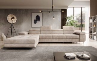 Luxusbetten24 Schlafsofa Designer Sofa Calvera Maxi, in Cord mit Schlaf- und Klappfunktion