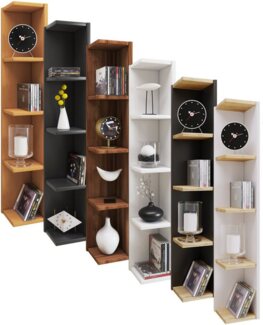 VCM Standregal Holz Stand Regal Aufbewahrung Deko Eckregal Honsa