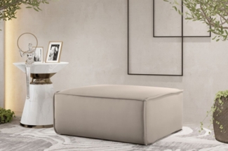 Polsterhocker Designerhocker CELES PREMIUM 85x85 cm Stoff Opera Velvet Sand