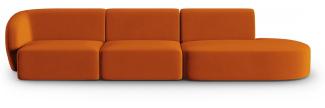 Micadoni Modulares Sofa Shane 4-Sitzer Rechts Samtstoff Terrakotta