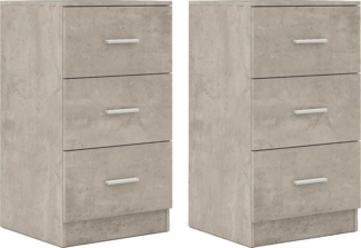 COSTWAY Nachttisch (2-St), mit 3 Schubladen, Büroschrank Beistelltisch 37x34x66,5cm