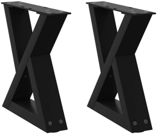 vidaXL Couchtischbeine 2 Stk. Schwarz 30x(30-31,3) cm Stahl 4012676