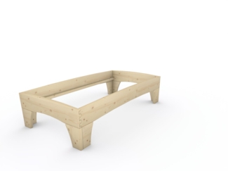 Holzbett (Fichte) "Rosi" 100 x 200 cm 48 cm ohne Kopfteil Massivholzbett Bett