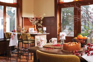 Ambiente® Geschirrtuch Christmas robins, (2-tlg, 2-teilig), Geschirrtücher ca. 50x70 cm Baumwolle