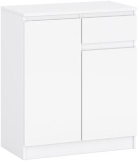 Domando Kommode Riviera M2 Modern für Schlafzimmer Breite 73cm, grifflos öffnend in Weiß Matt