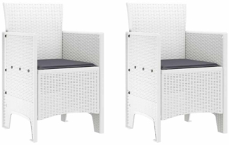 vidaXL Gartenstuhl 2 pcs Weiß 53 x 49 x 85 cm PP 847461
