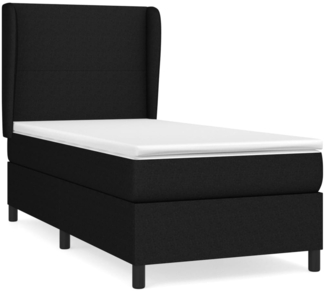 Boxspringbett mit Matratze Stoff Schwarz 80x200 cm, Härtegrad: H2 [3127759]