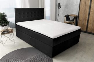 Best for Home Boxspringbett S Deluxe mit Bettkasten Bonellfederkern inkl. 4 cm Topper (140x200 160x200 180x200 200x200 cm), Handwerksqualität, TOP Preis-Leistungs-Verhältnis