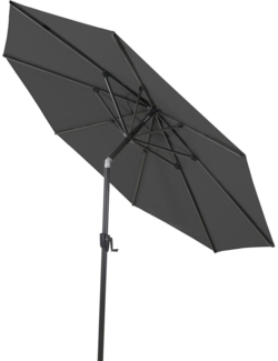 SIENA GARDEN Bosco Mittelstockschirm anthrazit/anthrazit Ø 300 cm Gestell Aluminium anthrazit, Bezug 100% Polyester, 280g/m² in anthrazit-meliert, UPF 50+