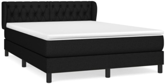 vidaXL Boxspringbett mit Matratze Schwarz 140x200 cm Stoff 3126487