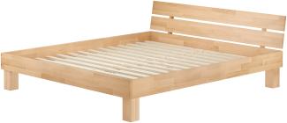 Doppelbett Buche natur Massivholzbett lackiert 180x200 Futonbett V-60. 80-18 inkl. Rollrost