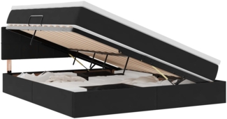 vidaXL Bett mit LED-Lichtleisten Schwarz 180 x 200 cm Samt 3371411