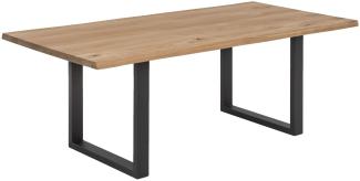 TISCHE&BÄNKE Tisch 180x90 Wildeiche Metall Natur Antikschwarz