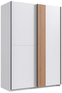 Jugendzimmer Rügen in Weiß und Artisan Eiche Kinderzimmer Komplett Set in verschiedenen Varianten wählbar - 7 teilig , Kleiderschrank (Schwebetüren) + Jugendbett + Bettschubkasten + Nachttisch + Schreibtisch + Rollcontainer + Kommode , 140 x 200 cm