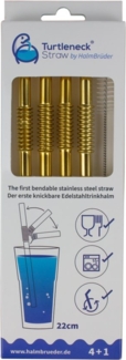 Nuts Innovations Trinkhalm Edelstahl 4er-Set Gold