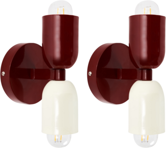 Wandlampe 2er Set TOPI Metall Rot