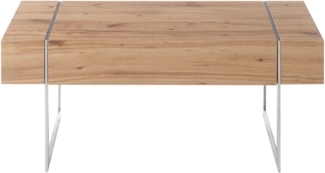 Couchtisch Patnos / Paphos, Silber, Holzfarben, 110 x 45 x 60 cm