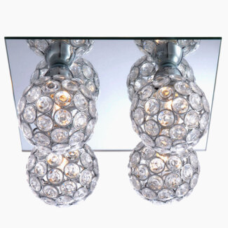 Deckenleuchte, vier Acrylglas-Kugeln, L 23 cm