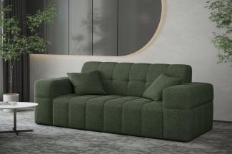 Sofa Designersofa NANCY 2-Sitzer in Stoff Neve Tannengrün