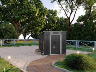 Vente-unique - Gartenhaus aus verzinktem Stahl - 2,3 m² - Grau - MANSO