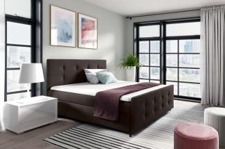 99rooms Primo Boxspringbett 120x200 cm Velours Jasmine Braun